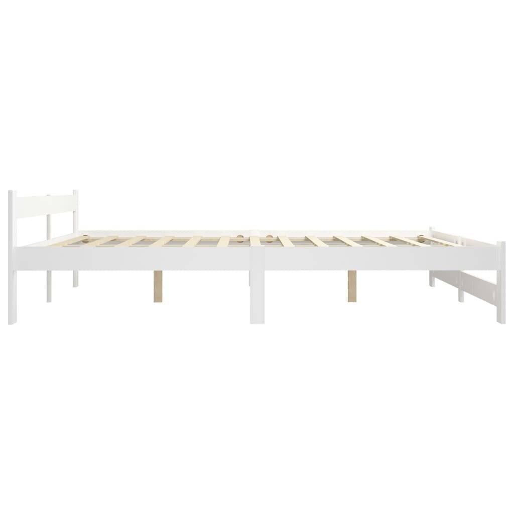 vidaXL - Bedframe - massief - grenenhout - wit - 200x200 - cm-4