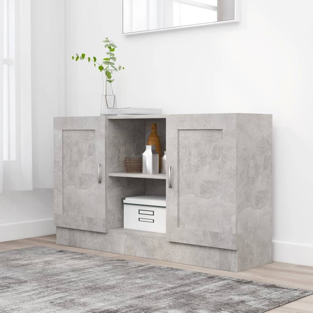 vidaXL - Dressoir - 120x30,5x70 - cm - bewerkt - hout - betongrijs-0