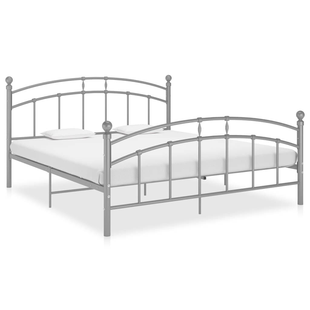 vidaXL - Bedframe - metaal - grijs - 180x200 - cm-0