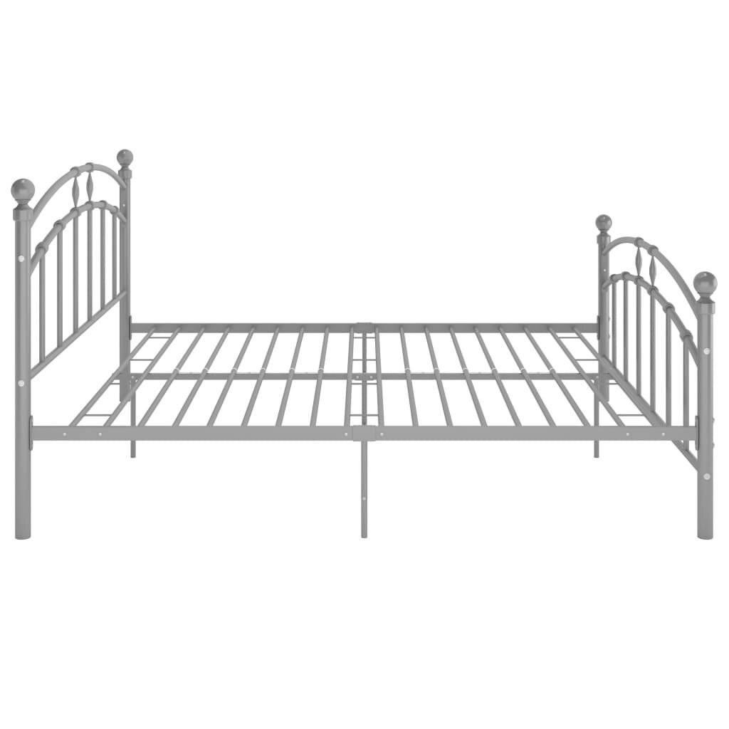 vidaXL - Bedframe - metaal - grijs - 180x200 - cm-3