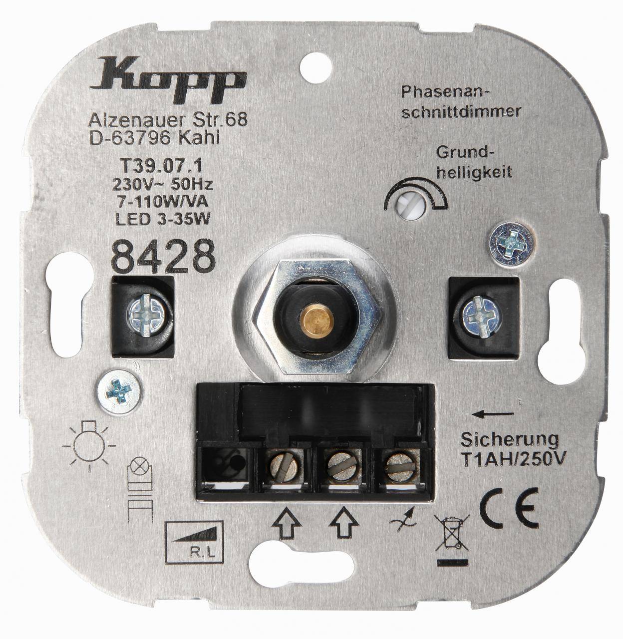 Sokkel dimmer LED 3-35W, halogeen 7-110W - metaal-1