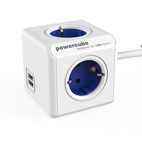 Allocacoc stekkerdoos powercube wit blauw 87184440869948718444086994-0