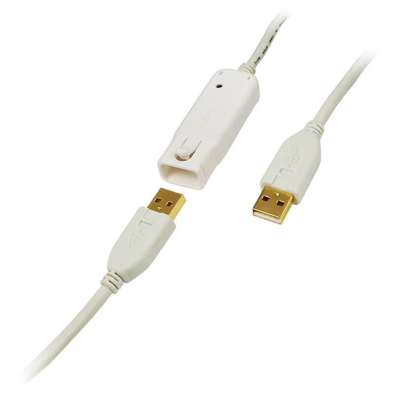 Logilink USB-kabel A -> A St/Bu 12,00 m verlengkabel wit