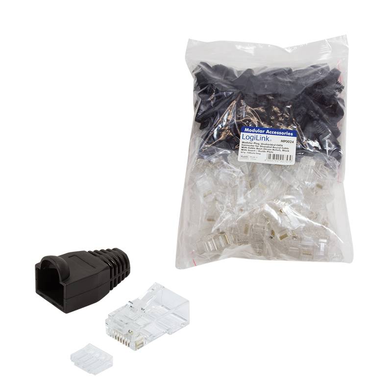 LogiLink RJ45 Connector Cat.6 Onbeschermd Zwart - MP0024-2