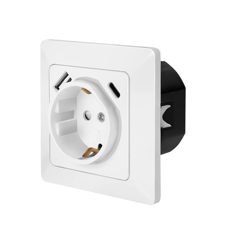 LogiLink PA0253 - Unterputz-Steckdose mit 2 USB Ladebuchsen - Kabel-0