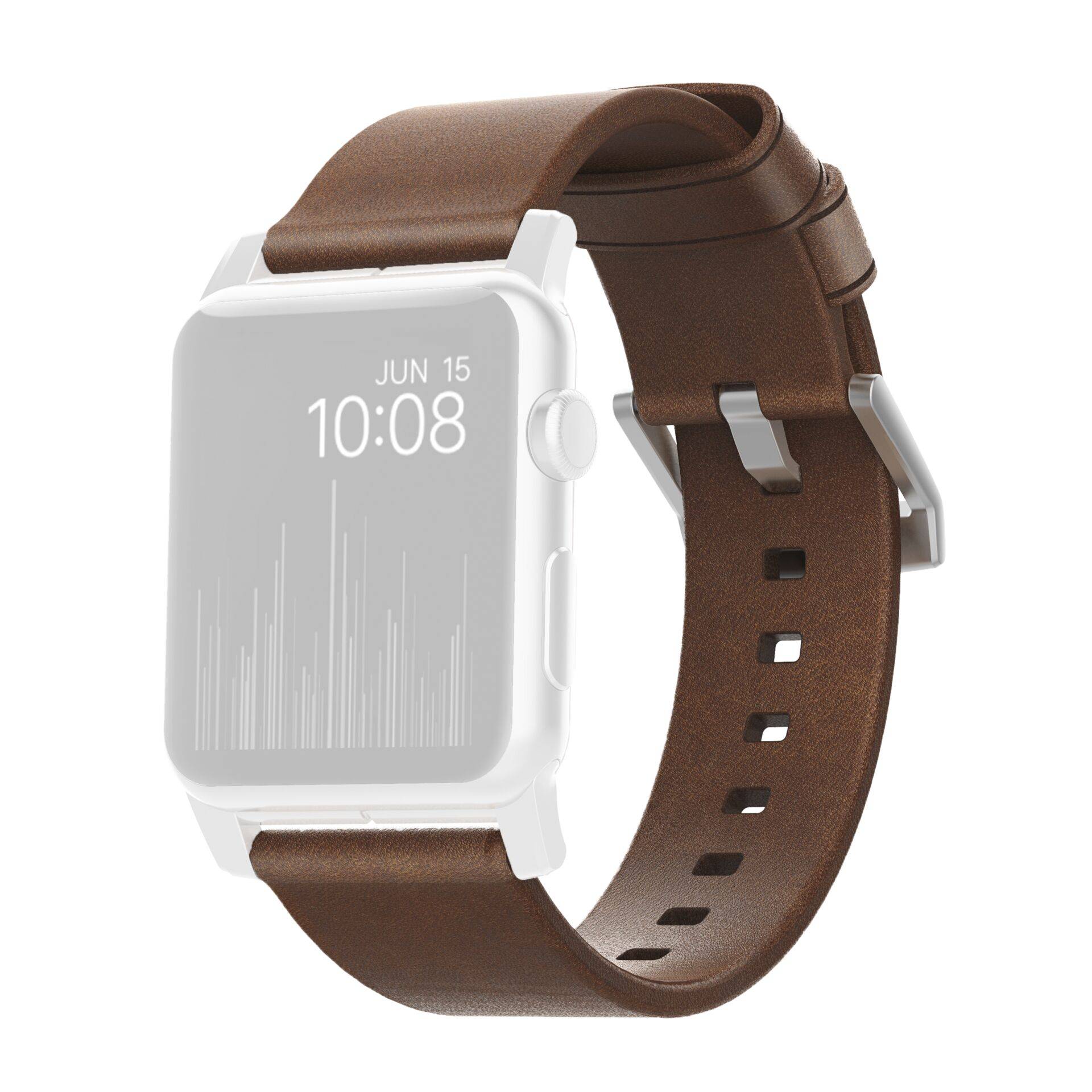 Nomad Strap Modern Lthr. Brown Connect. Silver 46/49mm-0