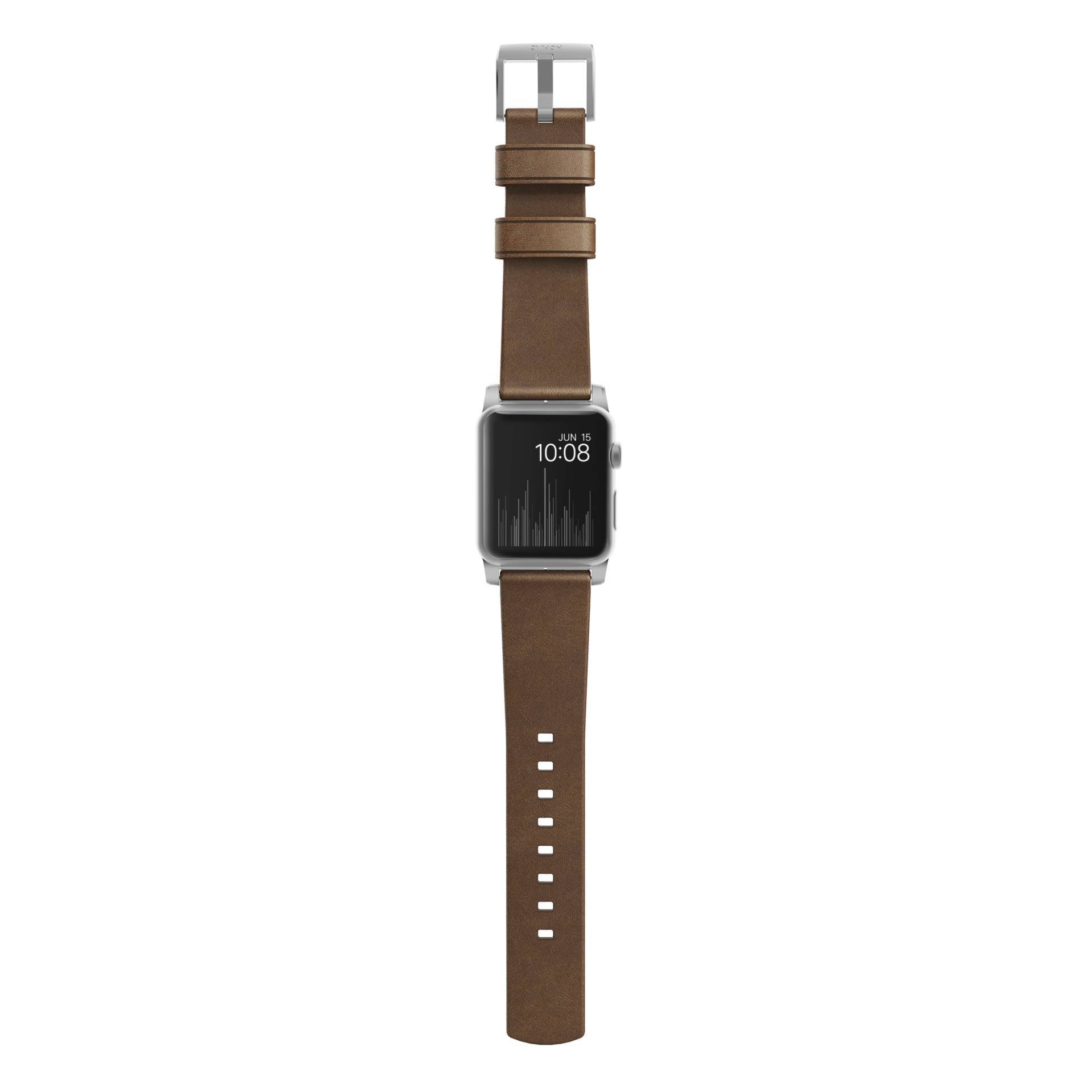 Nomad Strap Modern Lthr. Brown Connect. Silver 46/49mm-1