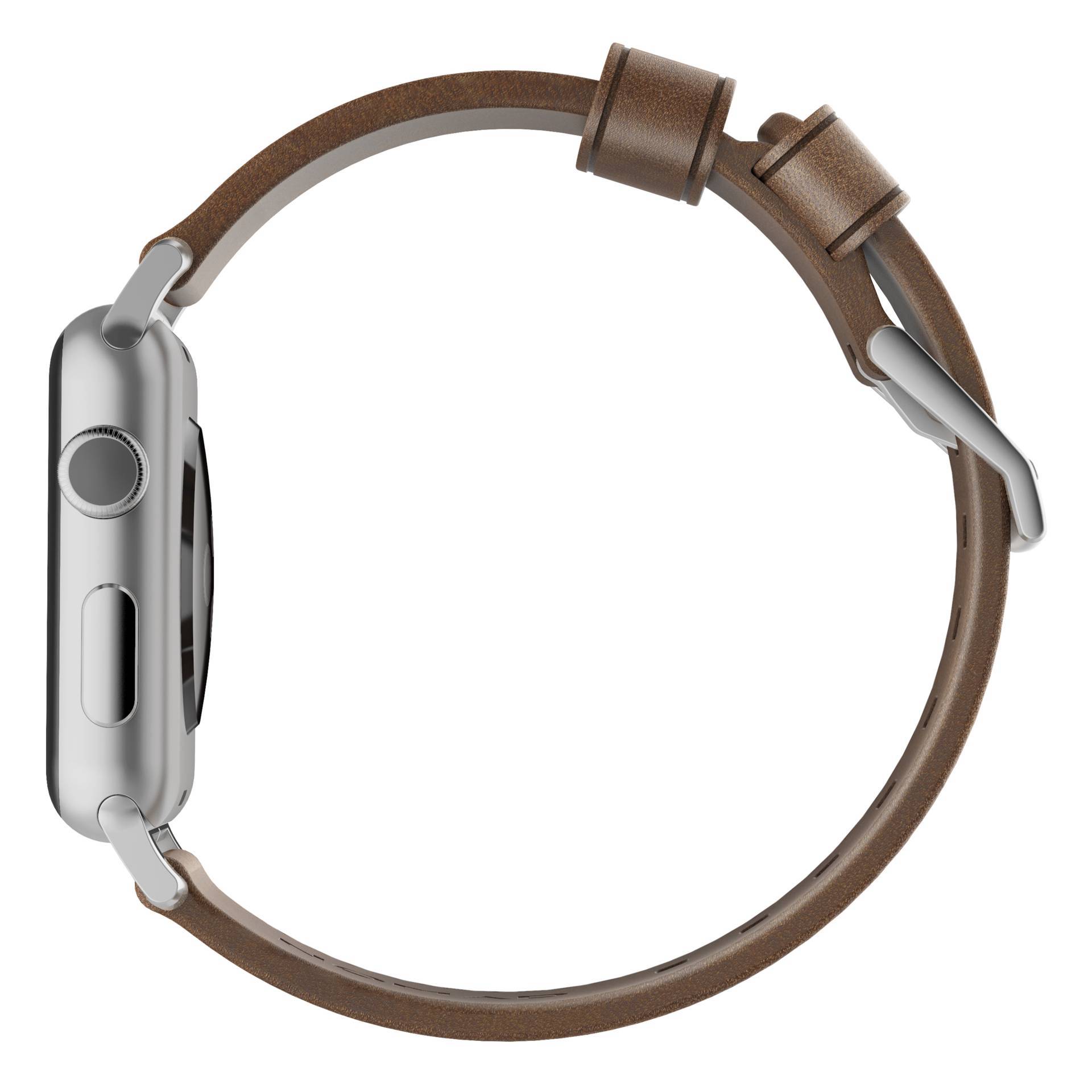Nomad Strap Modern Lthr. Brown Connect. Silver 46/49mm-2