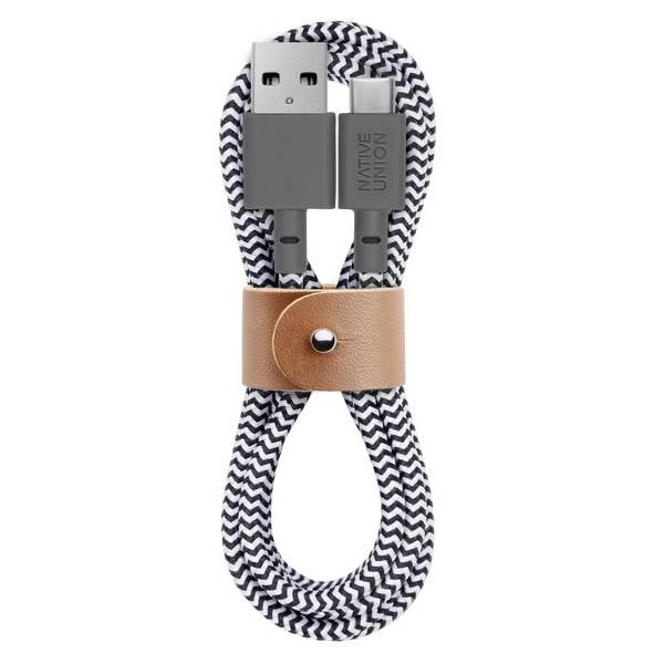Native Union Belt Cable USB-A naar USB-C 1,2 m Zebra