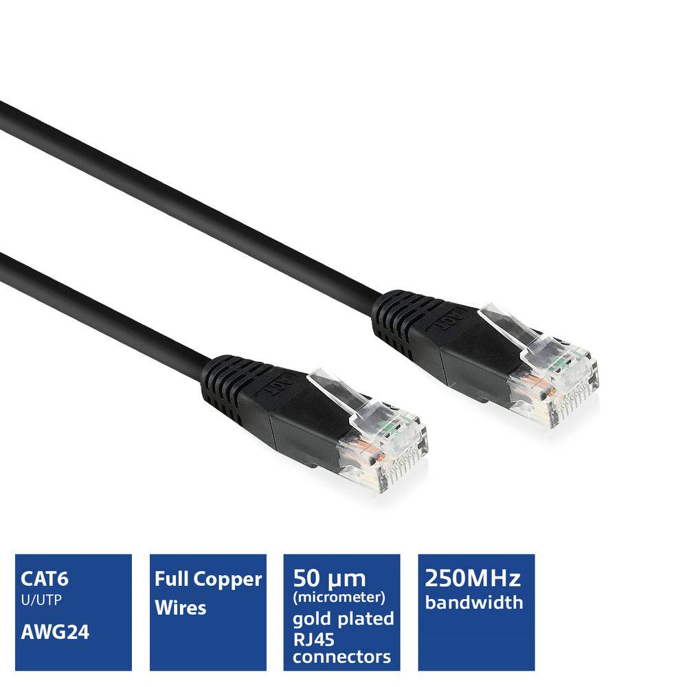 ACT IB8903 U/UTP CAT6 Patchkabel Zwart - 3 meter-2