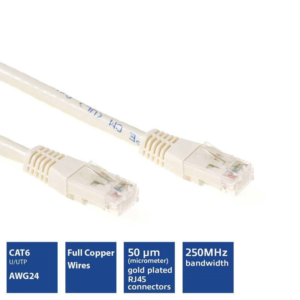 ACT IB8401 U/UTP CAT6 Patchkabel Ivoor - 1 meter-2