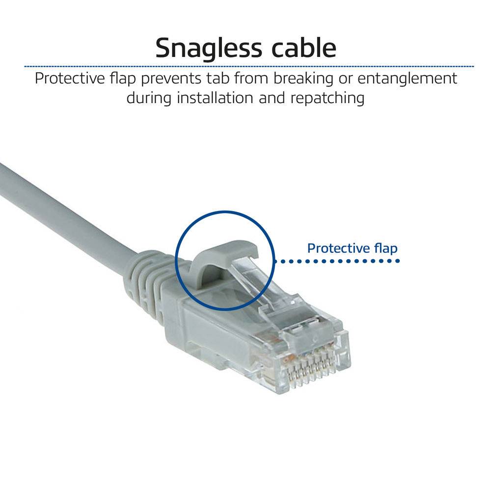 ACT DC9051 LSZH U/UTP CAT6 Datacenter Slimline Patchkabel Snagless | RJ45 connectoren | Grijs | 1,5 meter-4