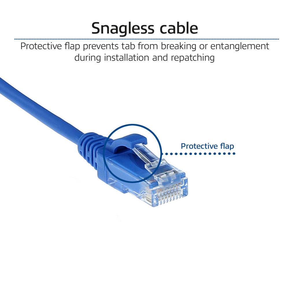 ACT DC9600 LSZH U/UTP CAT6 Datacenter Slimline Patchkabel Snagless | RJ45 Connectoren | Blauw | 50 cm-4