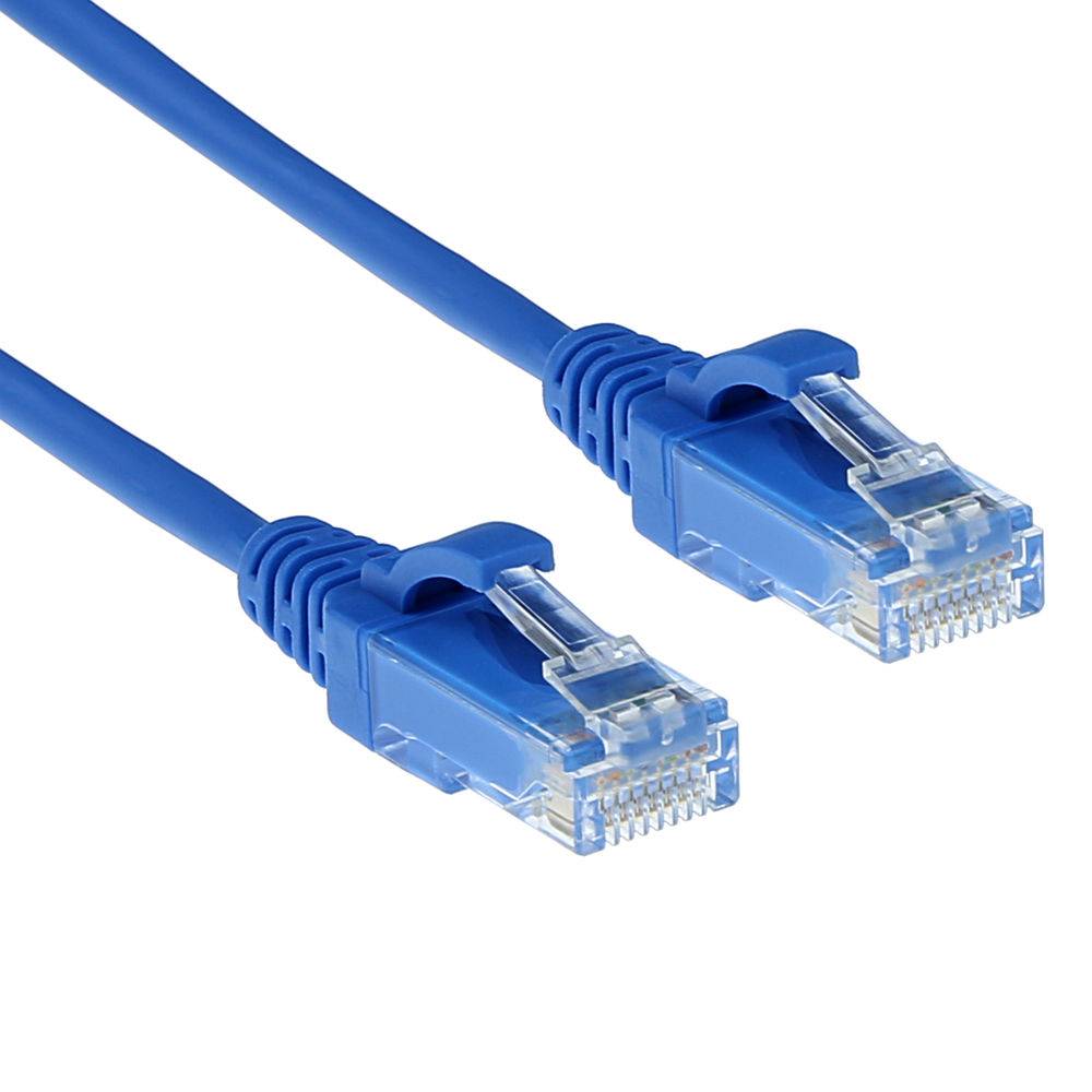 ACT DC9605 LSZH U/UTP CAT6 Datacenter Slimline Patchkabel Snagless | RJ45 Connectoren | Blauw | 5 meter-0