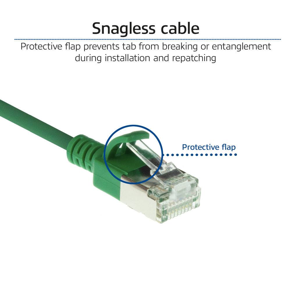 ACT DC7751 LSZH U/FTP CAT6A Datacenter Slimline Patchkabel Snagless | RJ45 Connectoren | Groen | 1,5 meter-3