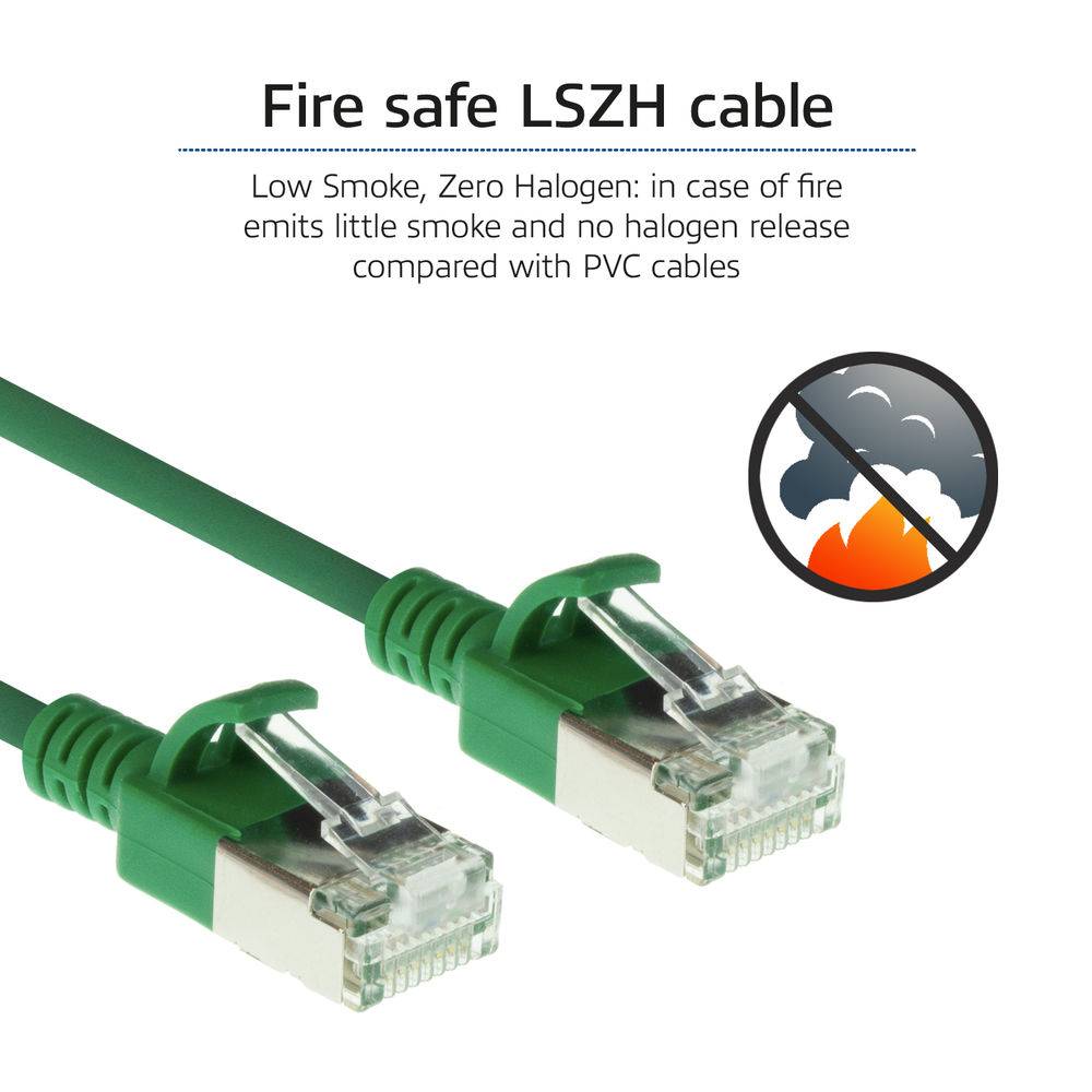 ACT DC7751 LSZH U/FTP CAT6A Datacenter Slimline Patchkabel Snagless | RJ45 Connectoren | Groen | 1,5 meter-4