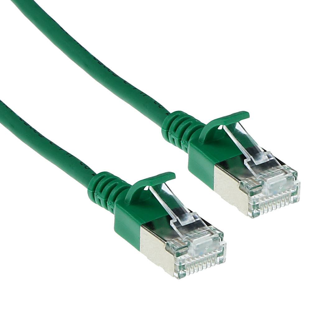 ACT DC7752 LSZH U/FTP CAT6A Datacenter Slimline Patchkabel Snagless | RJ45 Connectoren | Groen | 25 cm-0