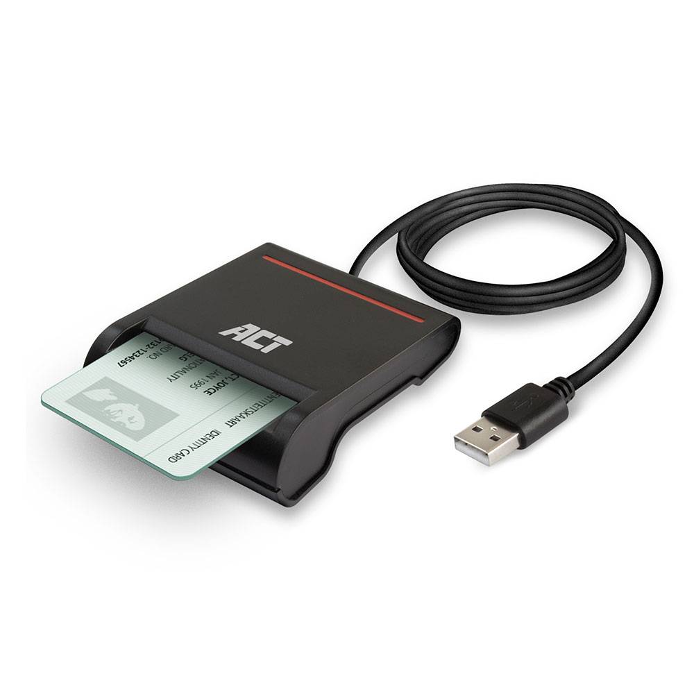 ACT AC6015 Smartcard eID Kaartlezer | Extern | USB 2.0 | Zwart-3