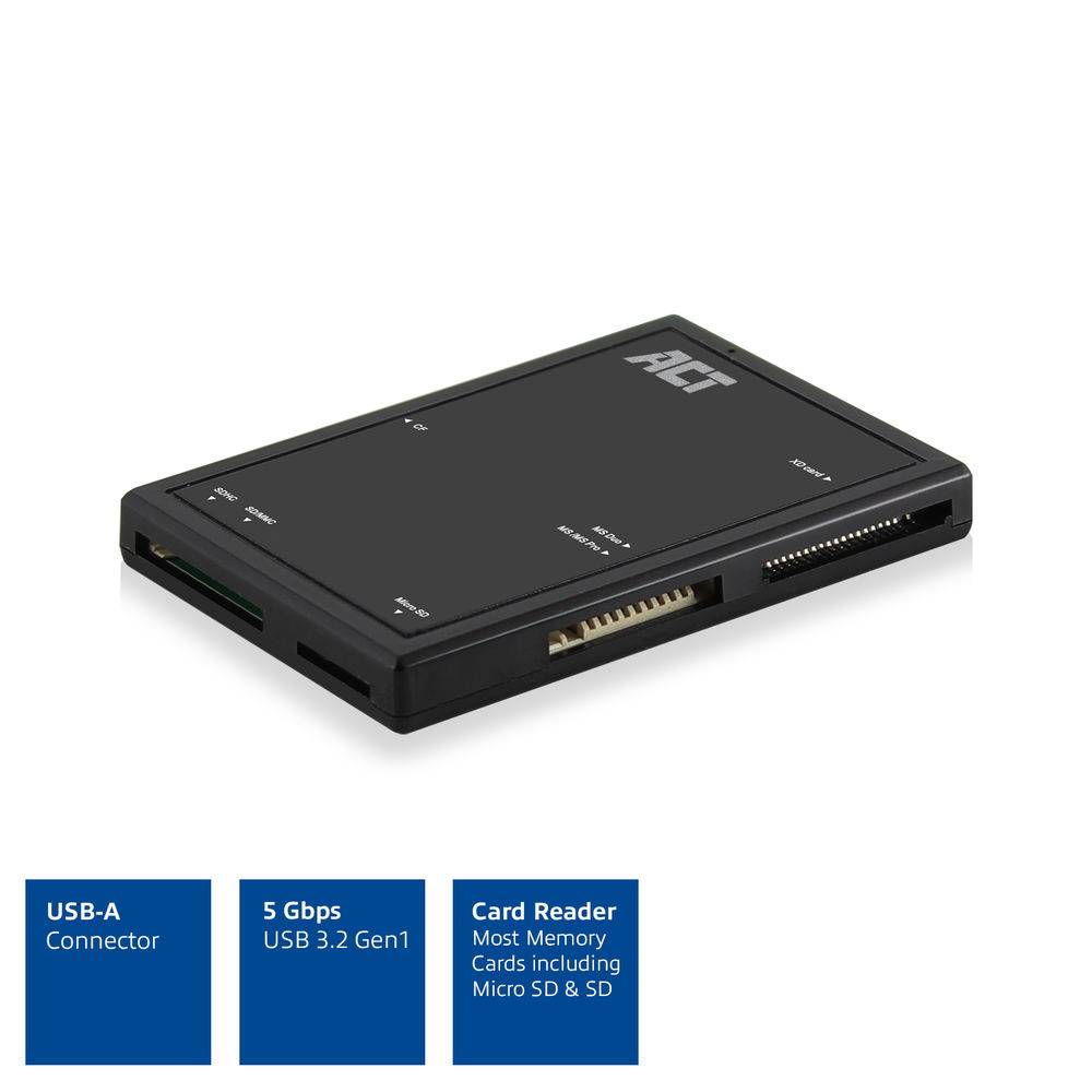 ACT AC6370 SuperSpeed USB 3.2 Kaartlezer/Cardreader | 5 Gbps | SD/microSD/SDHC | Zwart-2