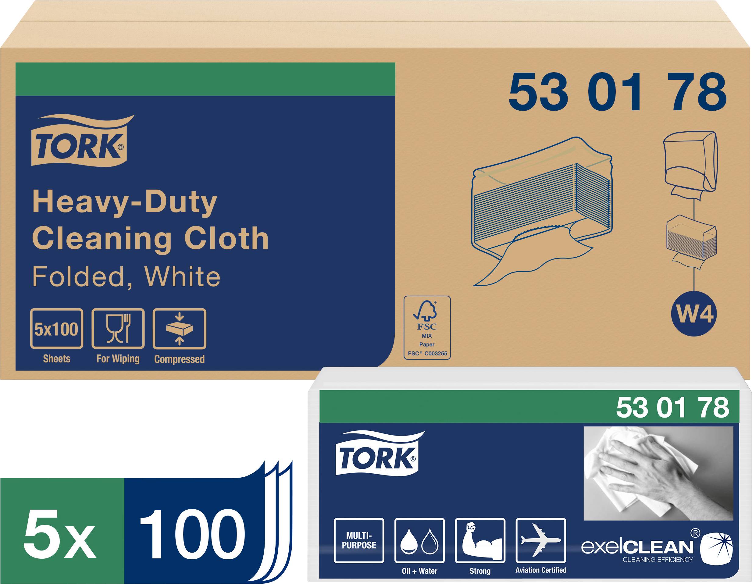 TORK 530178 530 Schoonmaakdoek Aantal: 500 stuk(s)