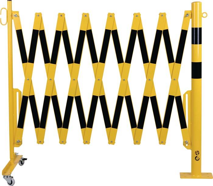 Paal met harmonicahek - Geel & Zwart - x 4000 mm x - - - - Voor binnen & buiten-0