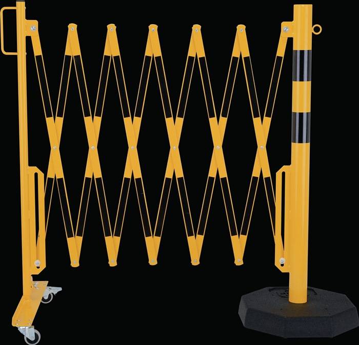 Verplaatsbare paal met harmonicahek - Geel & Zwart - x 4000 mm x - - - - Voor binnen & buiten-0