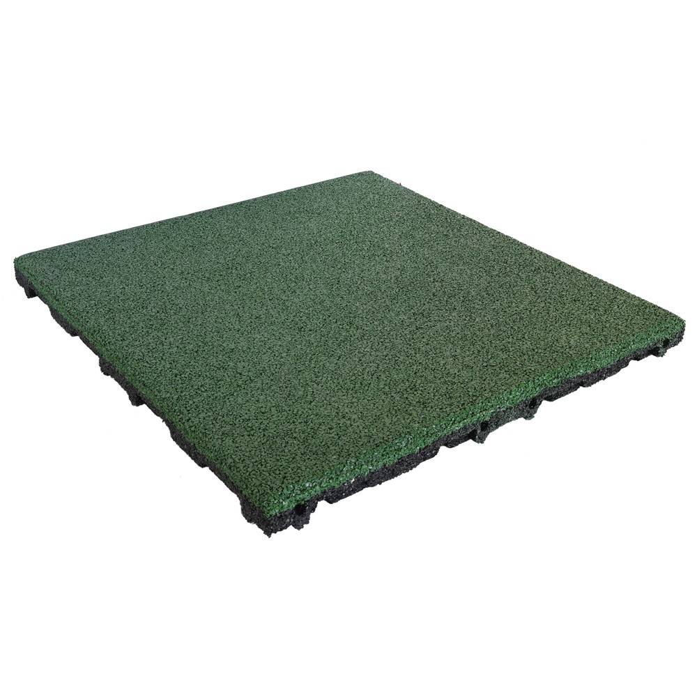 Rubber tegel 45 mm - 50 x 50 cm - Groen - 4 stuks - 1m²-0