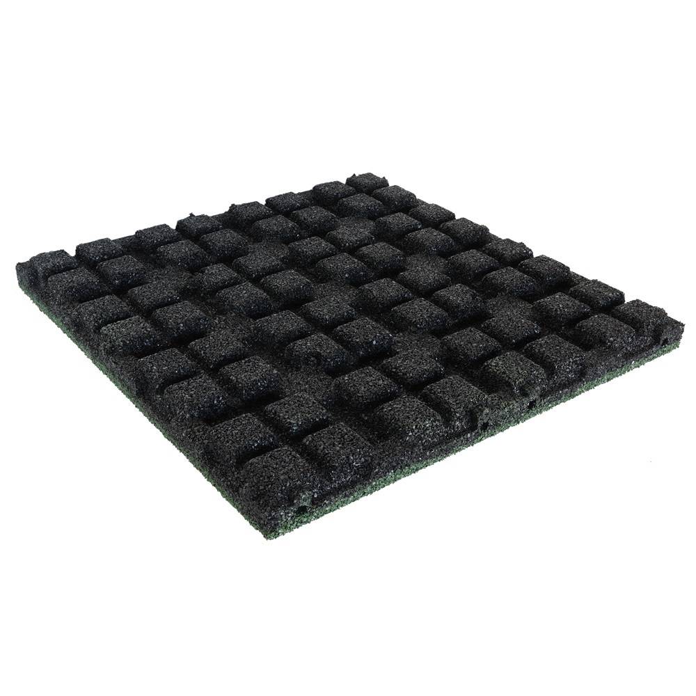 Rubber tegel 45 mm - 50 x 50 cm - Groen - 4 stuks - 1m²-1