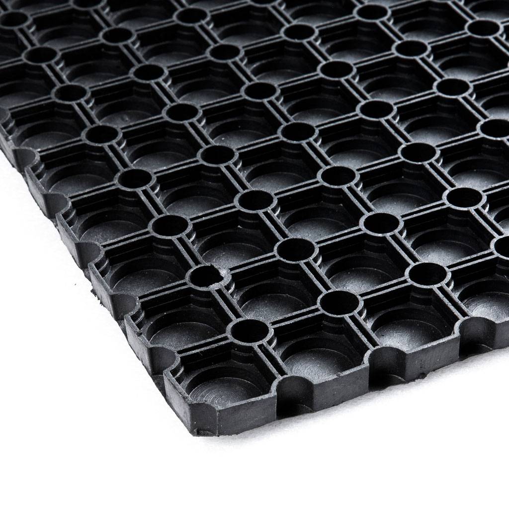 Ringmat 100 x 150 cm Gesloten Bodem Zwart-0
