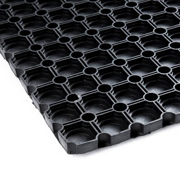 Ringmat 100 x 150 cm Gesloten Bodem Zwart