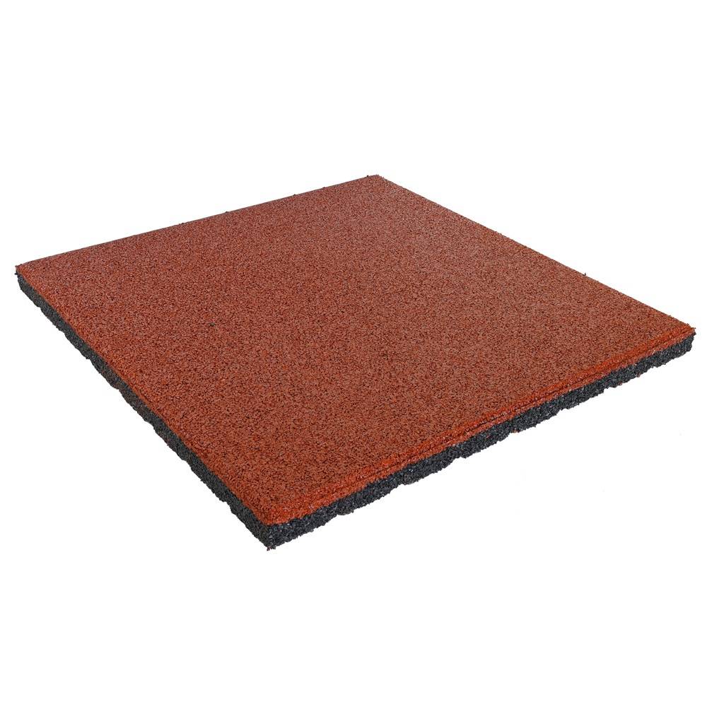 Rubber tegel 30 mm - 50 x 50 cm - Rood - 4 stuks - 1m²-1