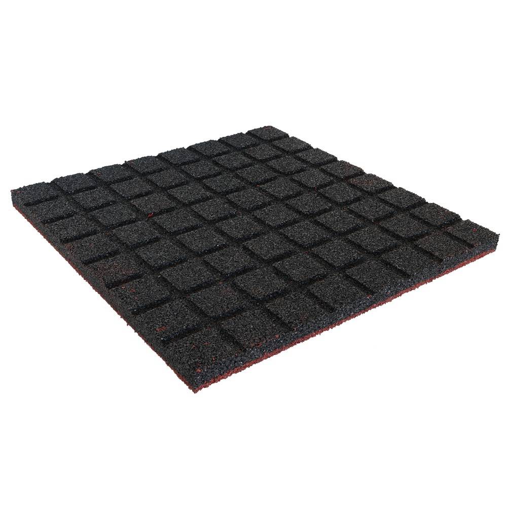 Rubber tegel 30 mm - 50 x 50 cm - Rood - 4 stuks - 1m²-2