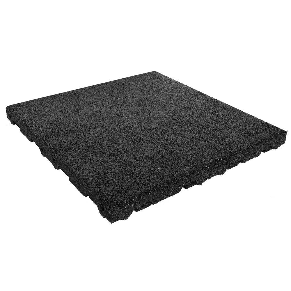 Rubber tegel 55 mm - 50 x 50 cm - Zwart - 4 stuks - 1m²-0
