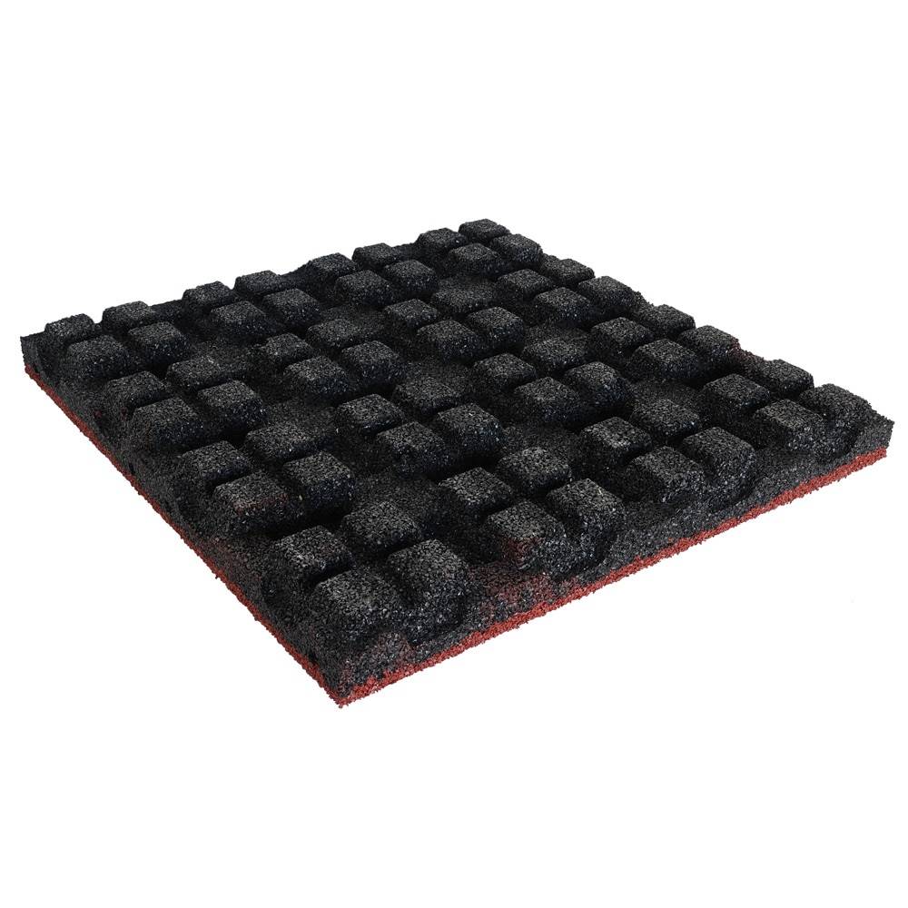 Rubber tegel 55 mm - 50 x 50 cm - Rood - 4 stuks - 1m²-1