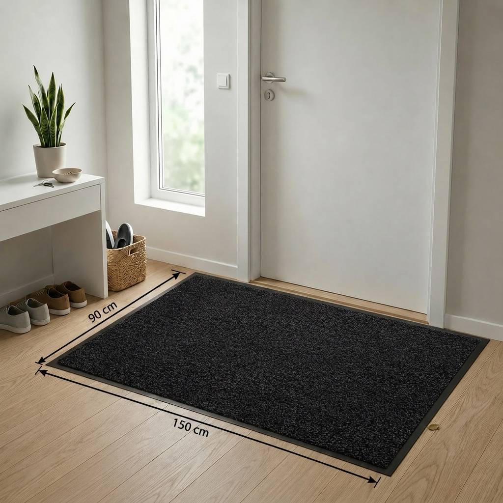 Droogloopmat Twister 90x150cm zwart-1