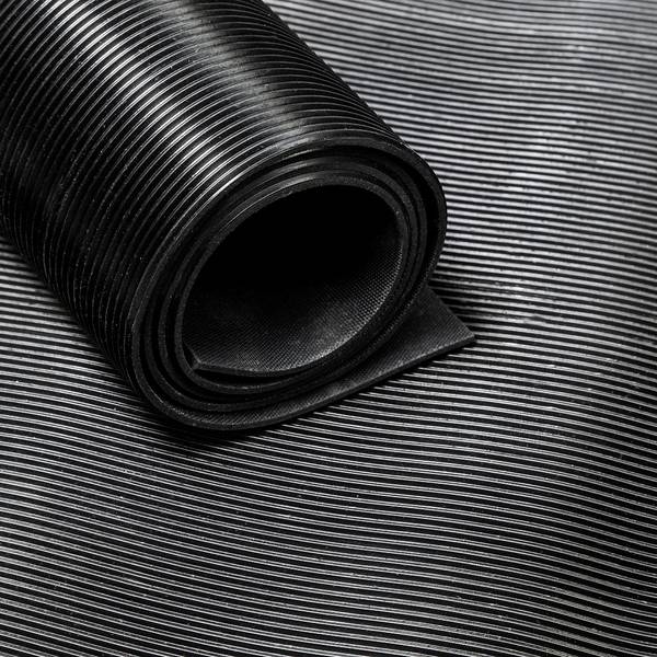 Rubbermat op rol - fijne ribbel - Dikte 3mm - Breedte 120 cm