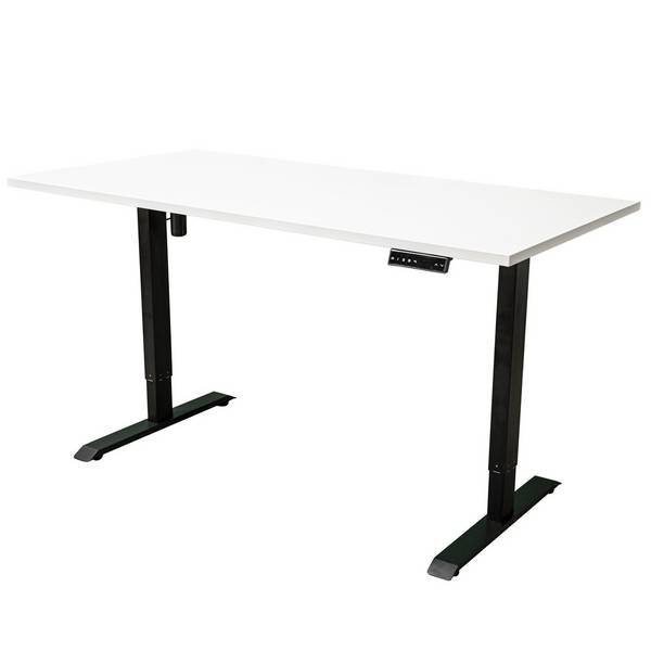 Elektrisch verstelbaar bureau - 160x80 cm - Zwart / Wit