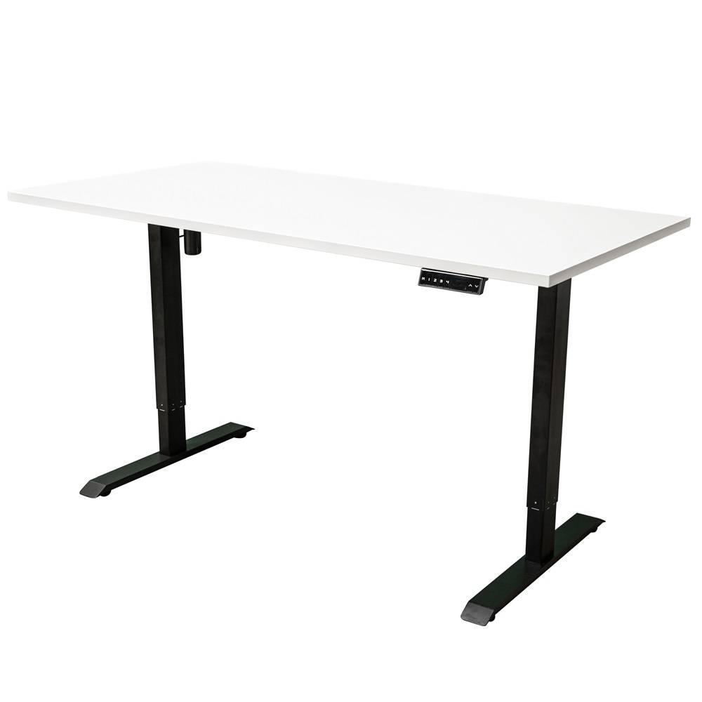 Elektrisch verstelbaar bureau - 160x80 cm - Zwart / Wit-0