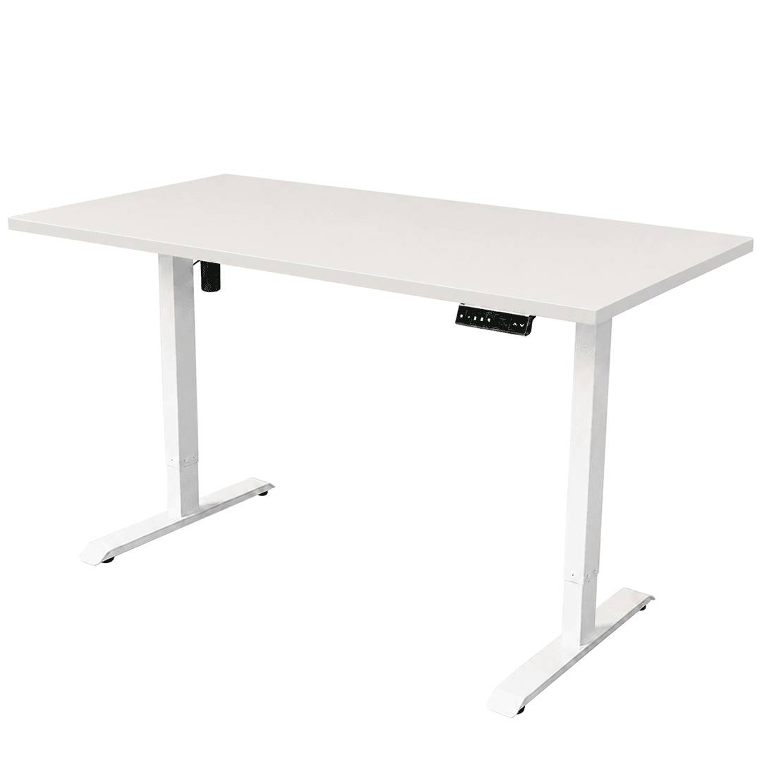 Elektrisch verstelbaar bureau - 180x80 cm - Single motor - Wit-0