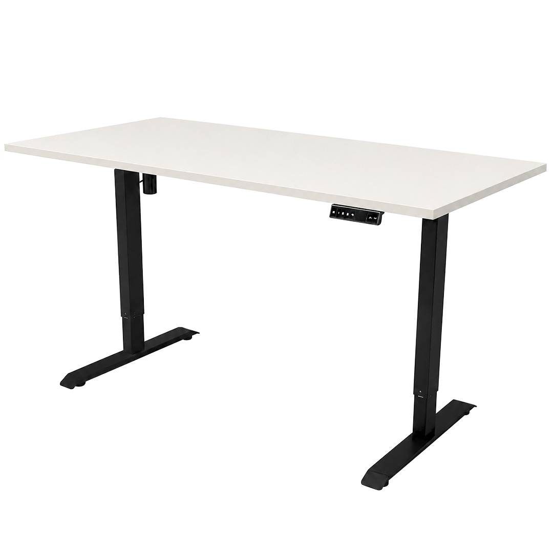 Elektrisch verstelbaar bureau - 180x80 cm - Zwart / Wit-0