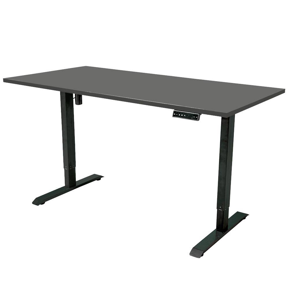 Elektrisch verstelbaar bureau - 180x80 cm - Zwart / Antraciet-0
