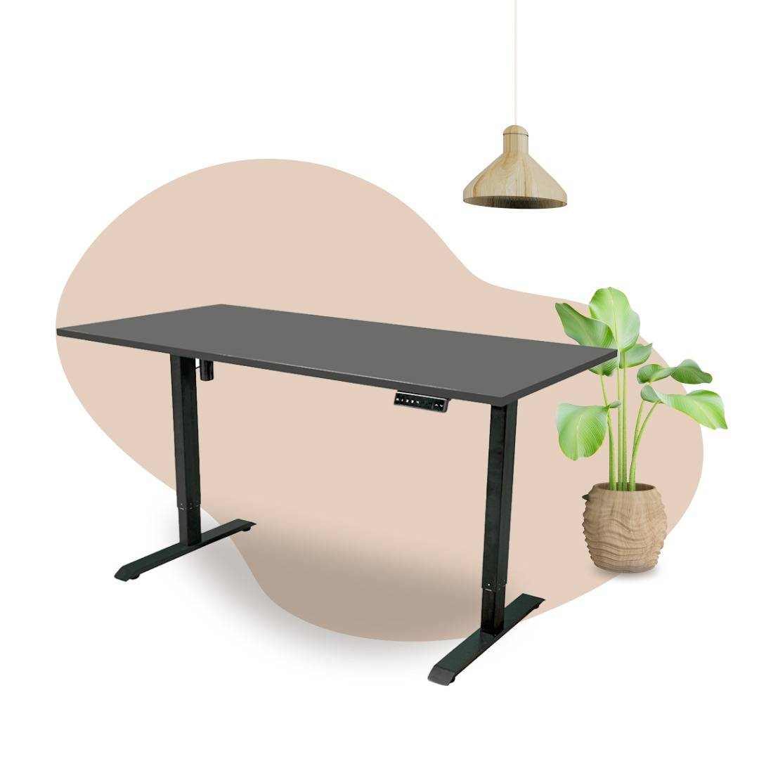 Elektrisch verstelbaar bureau - 180x80 cm - Zwart / Antraciet-1