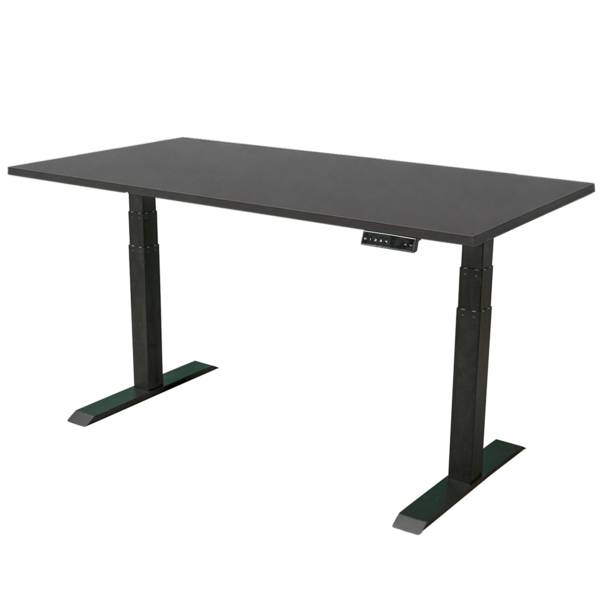Elektrisch Verstelbaar bureau Dual Motor - 140x80 cm - Zwart / Antraciet