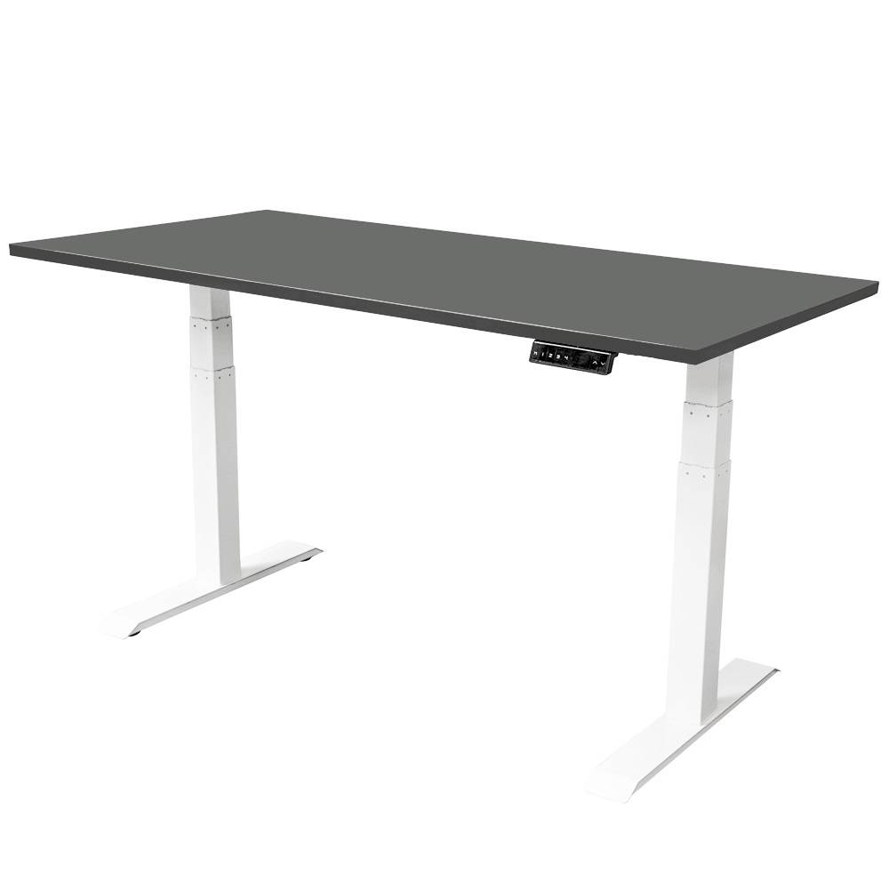 Verstelbaar bureau Dual Motor - 180x80 cm - Wit / Antraciet-0