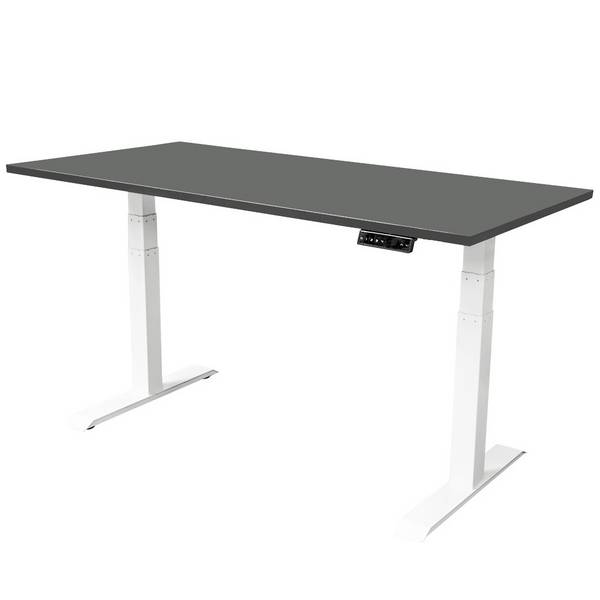 Verstelbaar bureau Dual Motor - 180x80 cm - Wit / Antraciet