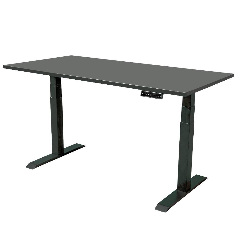 Verstelbaar bureau Dual Motor - 180x80 cm - Zwart / Antraciet-0
