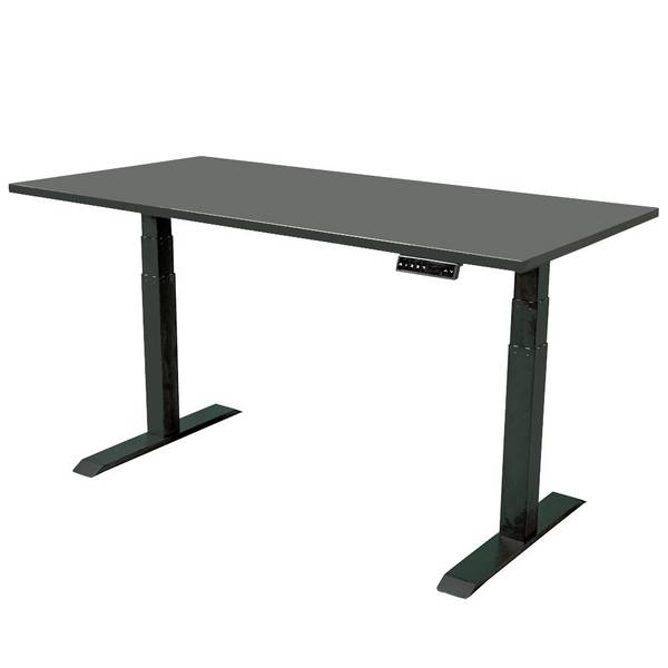 Verstelbaar bureau Dual Motor - 180x80 cm - Zwart / Antraciet