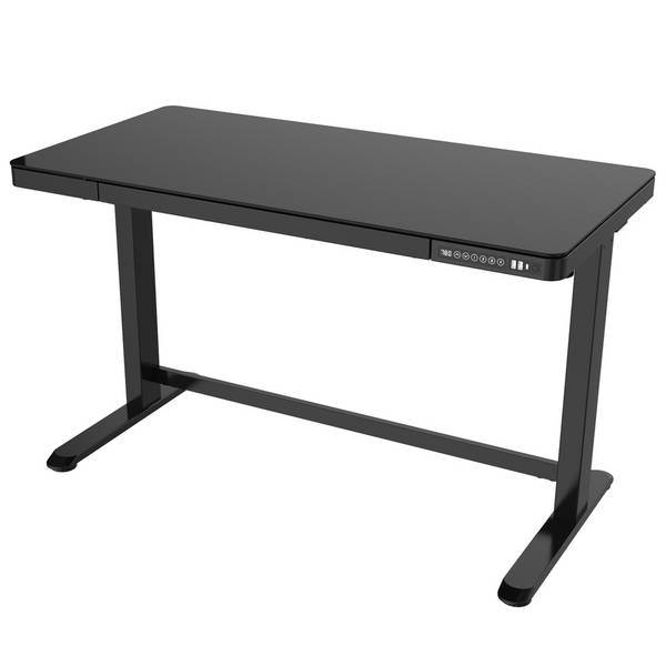 Elektrisch verstelbaar bureau -Zwart glas - 120x60 cm