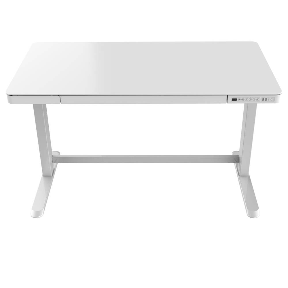 Elektrisch verstelbaar bureau - Wit glas - 120x60 cm-4