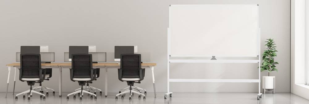 Verrijdbaar whiteboard 90x120 cm - Dubbelzijdig - Wit-1